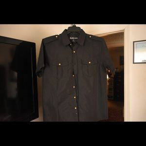 Men’s Red Ape Black Button-Up (Medium)